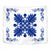 Hawaiian Quilt Maui Plant And Hibiscus Tappestry - Blue White - AH Wall Tapestry Blue - Polynesian Pride