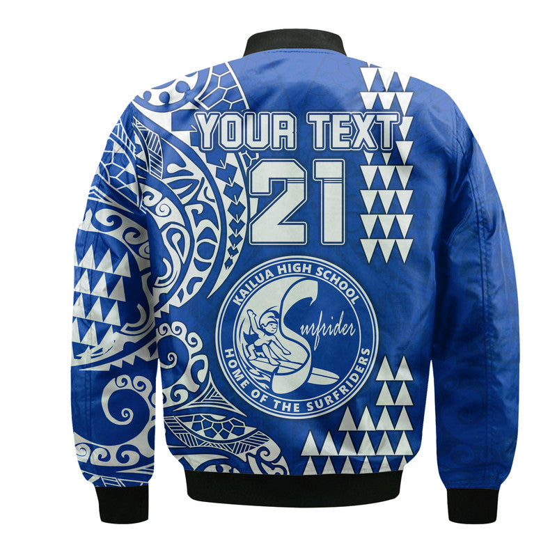 (Custom Personalised) Hawaii Kailua High School Bomber Jacket Tribal Kakau LT9 - Polynesian Pride