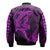 (Custom Personalised) Hawaii Bomber Jacket Shark and Turtle Mix Kakau Purple LT9 - Polynesian Pride