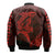 (Custom Personalised) Hawaii Bomber Jacket Shark and Turtle Mix Kakau Red LT9 - Polynesian Pride