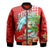 (Custom Personalised) Hawaii Mele Kalikimaka Bomber Jacket Santa Claus Surfing Xmas Time LT9 Unisex Red - Polynesian Pride