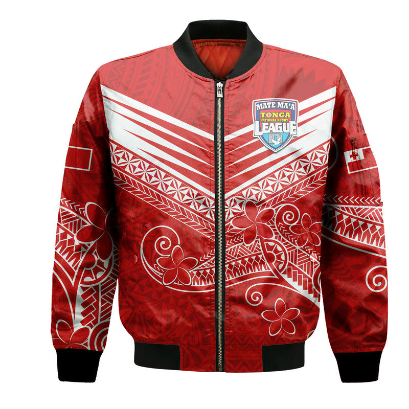 (Custom Personalised) Tonga Mate Ma'a Rugby Kupesi Bomber Jacket LT9 Unisex Red - Polynesian Pride