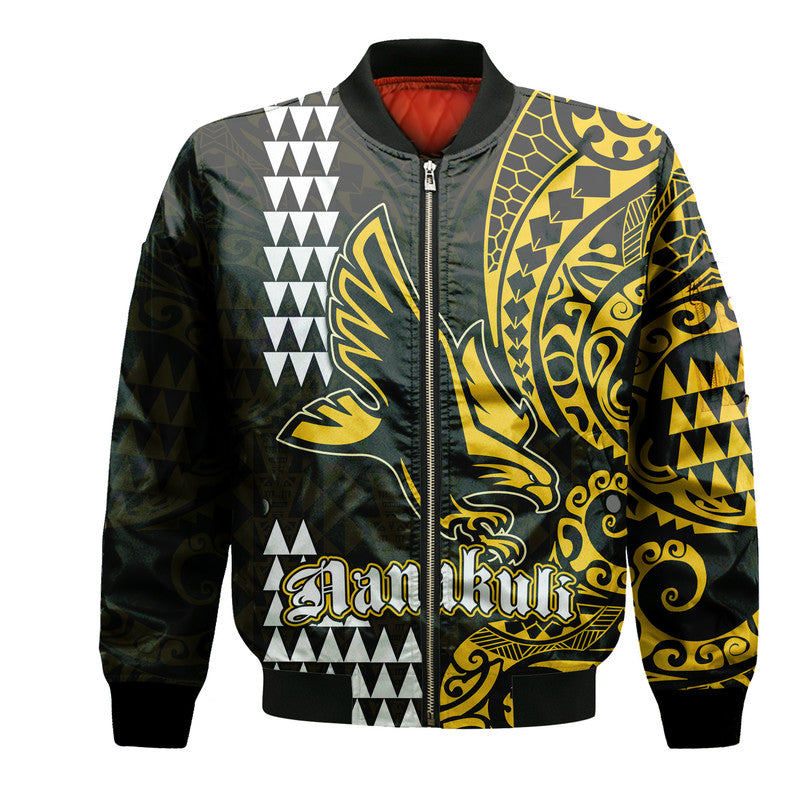 (Custom Personalised) Hawaii Nanakuli High School Bomber Jacket Tribal Kakau LT9 Unisex Yellow - Polynesian Pride