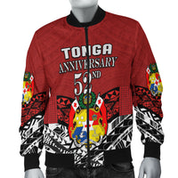 (Custom Personalised) Tonga Bomber Jacket Independence Anniversary Special Version 2022 LT14 Red - Polynesian Pride