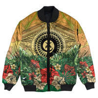 Vanuatu Polynesian Hibiscus Bomber Jacket LT10 Unisex Yellow - Polynesian Pride