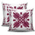 Hawaiian Quilt Maui Plant And Hibiscus Pattern Pillow Covers - Burgundy White - AH - Polynesian Pride