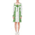 Polynesian Long Sleeve String Tie Dress - White Parallel Pattern Green - Polynesian Pride