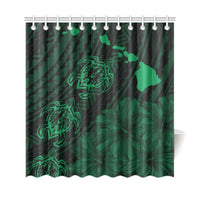 Hawaii Sea Turtle Is Swimming Toward Shower Curtain Green - Polynesian Pride