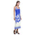 Polynesian V - Neck Open Fork Long Dress - Blue Hibiscus - Polynesian Pride