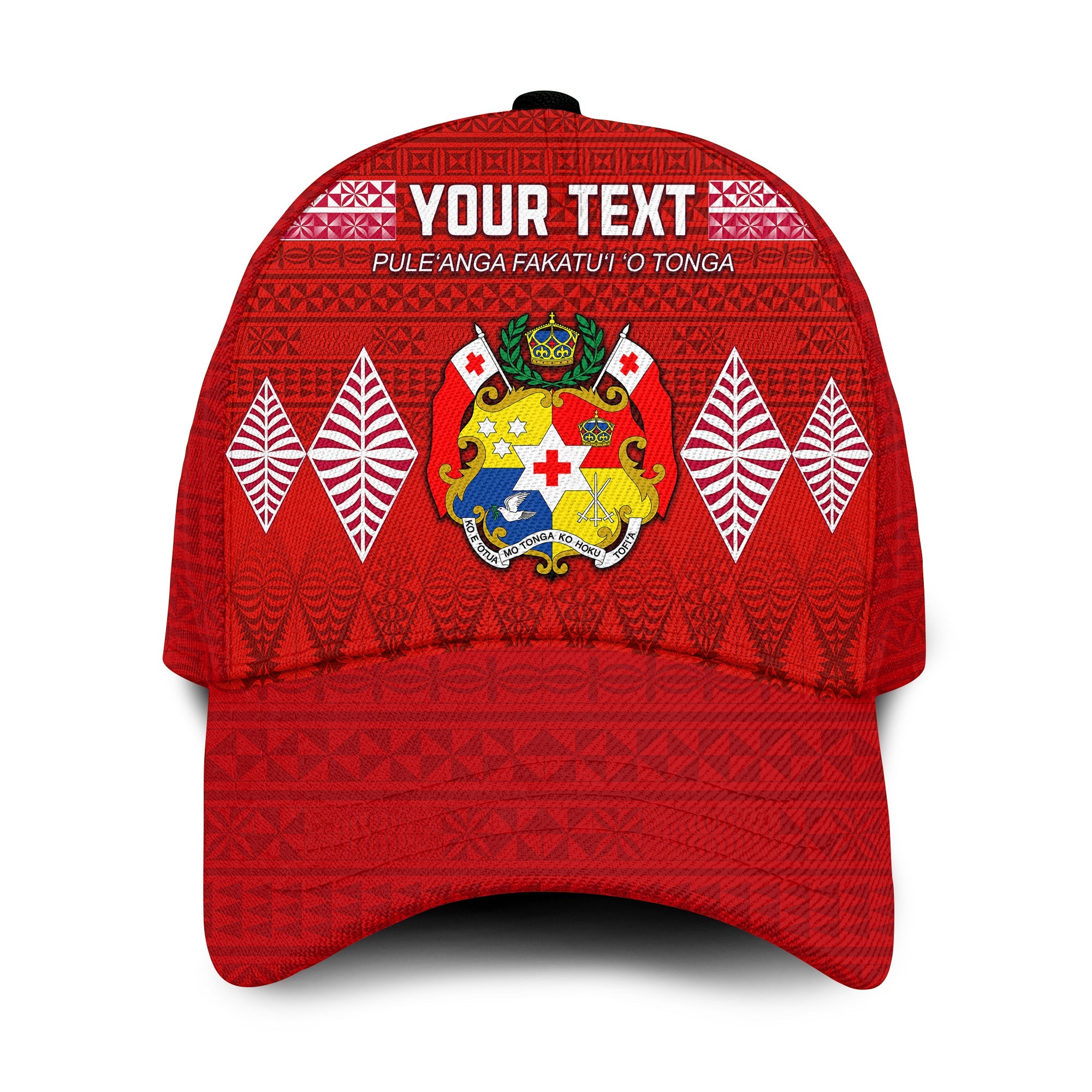 (Custom Personalised) Kingdom of Tonga Classic Cap Ngatu Pattern Tongan LT13 Classic Cap Universal Fit Red - Polynesian Pride