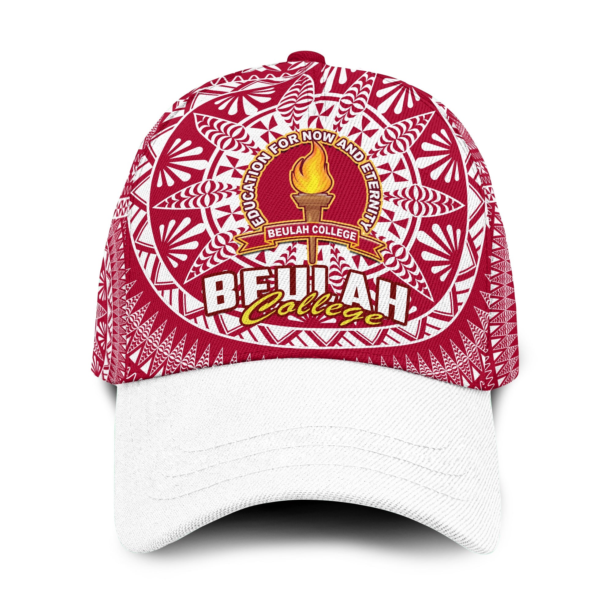 Beulah Tonga College Classic Cap Tongan Ngatu Pattern Ver.03 LT14 Classic Cap Universal Fit Maroon - Polynesian Pride