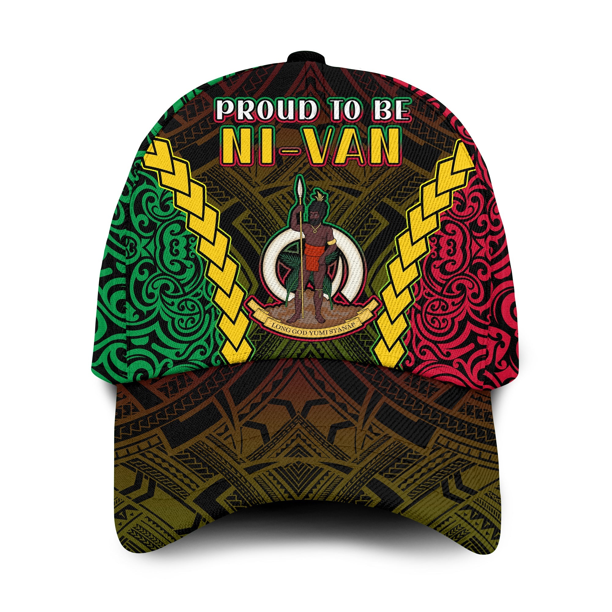 Vanuatu Indigenous Classic Cap Proud To Be Ni - Vanuatu Polynesian Pattern Ver.01 LT13 Classic Cap Universal Fit Black - Polynesian Pride