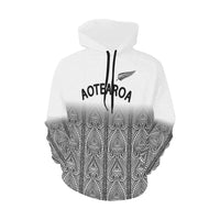Aotearoa Maori Hoodie Silver Fern Map - Polynesian Pride