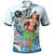 Chuuk Polo Shirt Polynesian Girls With Shark Unisex Blue - Polynesian Pride