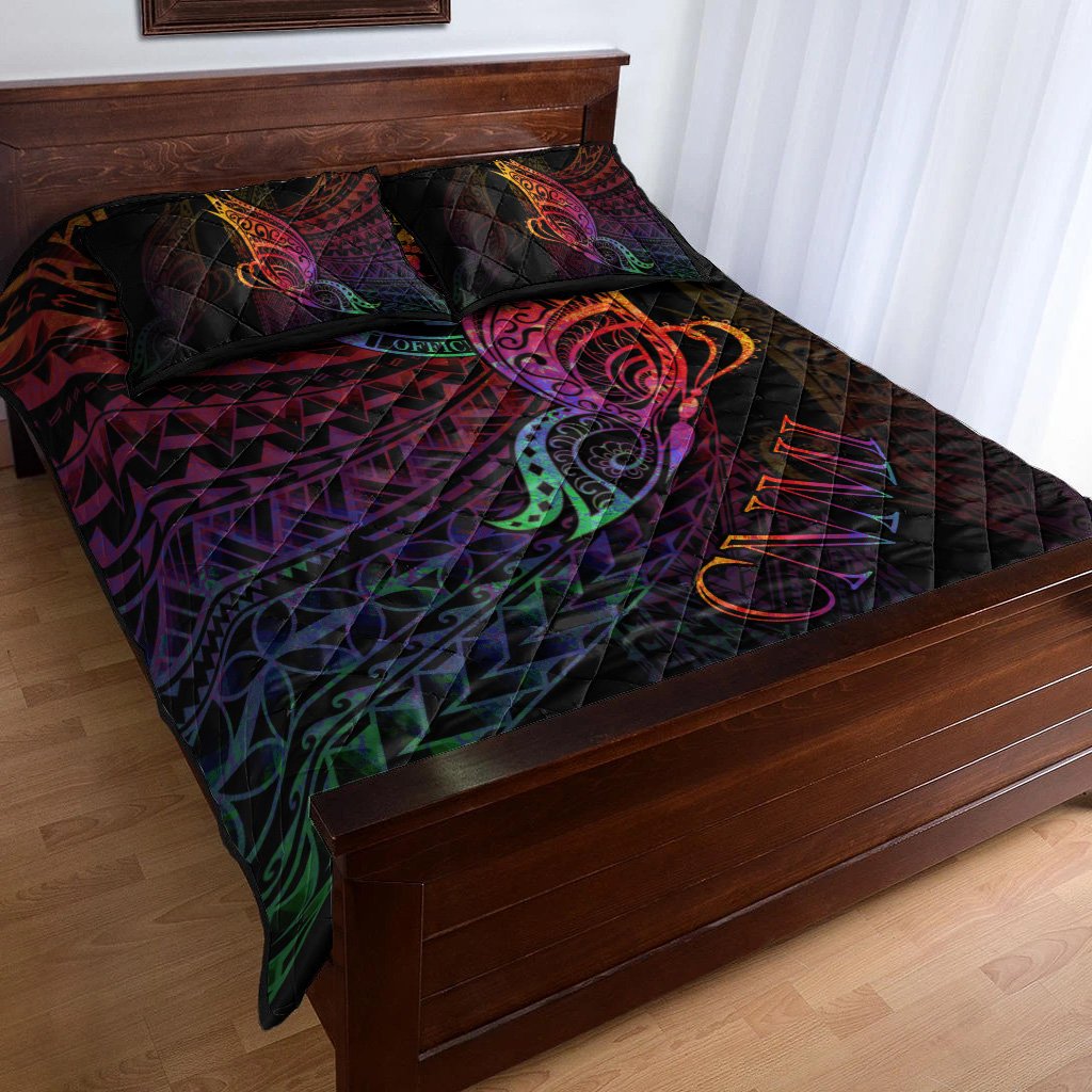 Northern Mariana Islands Quilt Bed Set - Butterfly Polynesian Style - Polynesian Pride