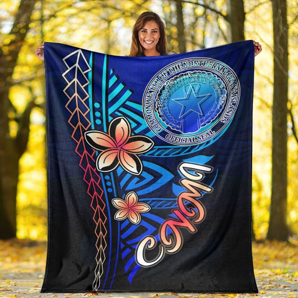 Northern Mariana Islands Premium Blanket - Vintage Tribal Mountain - Polynesian Pride