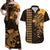 Custom Hawaii Matching Hawaiian Shirt and Dress Kakau Kanaka Maoli Combine Polynesian Shark Ver.01 LT14 Gold - Polynesian Pride