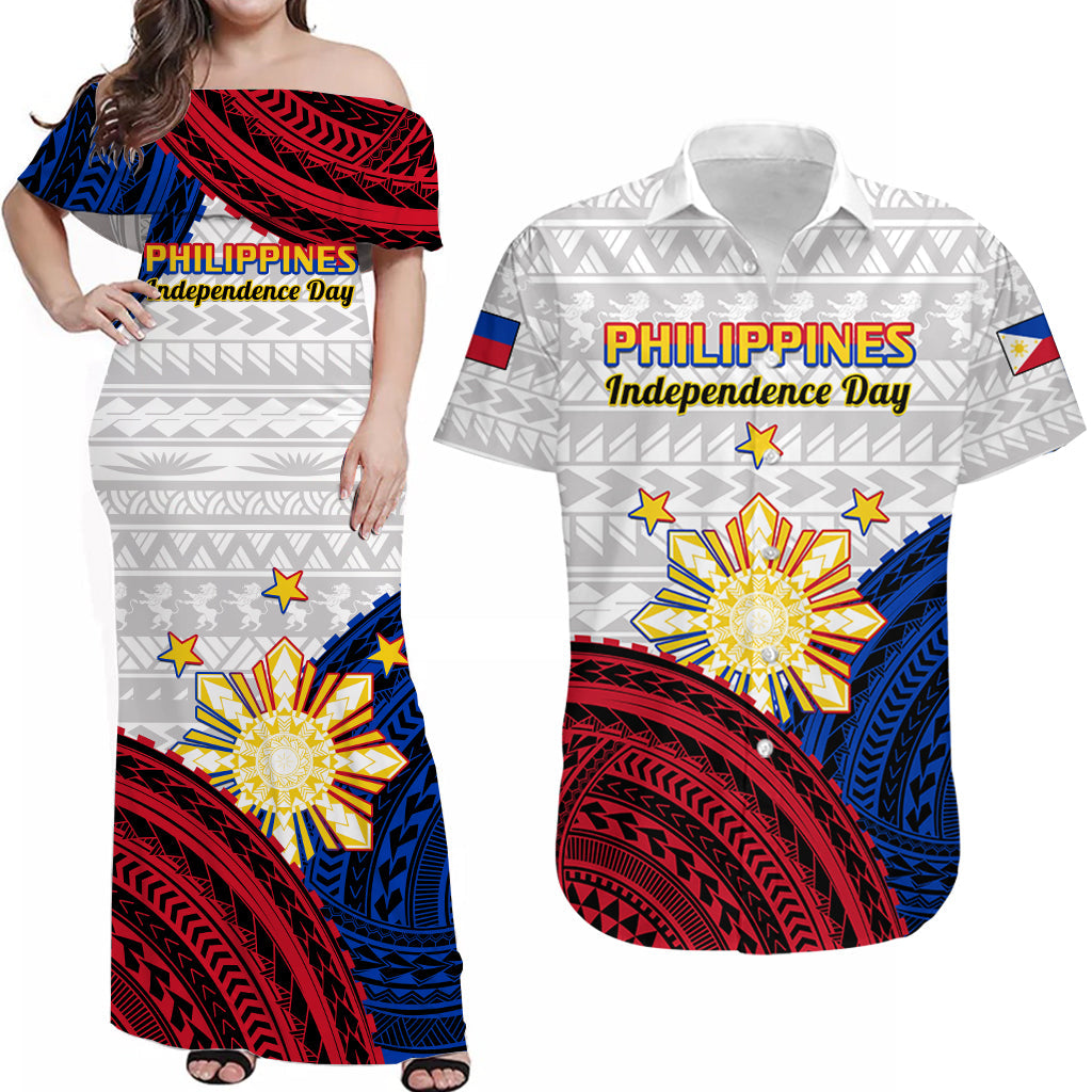 Custom Philippines Independence Day Matching Dress and Hawaiian Shirt Proud To Be Filipino LT14 White - Polynesian Pride