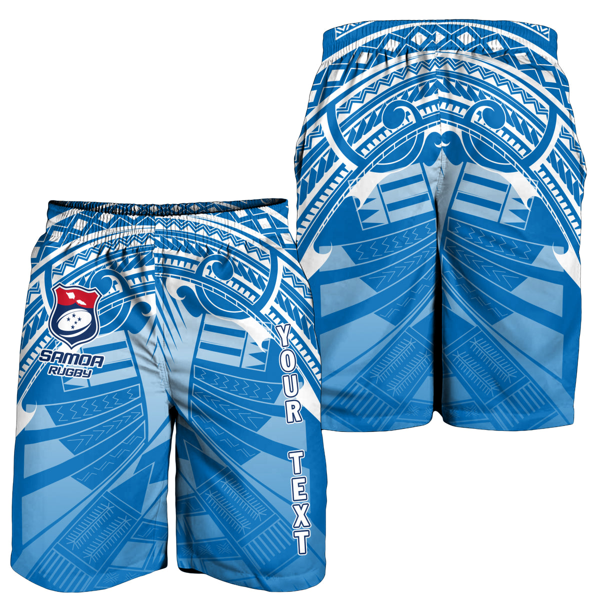 (Custom Personalised) Samoa Rugby Toa Samoa Blue Style Men Short - LT2 - Polynesian Pride