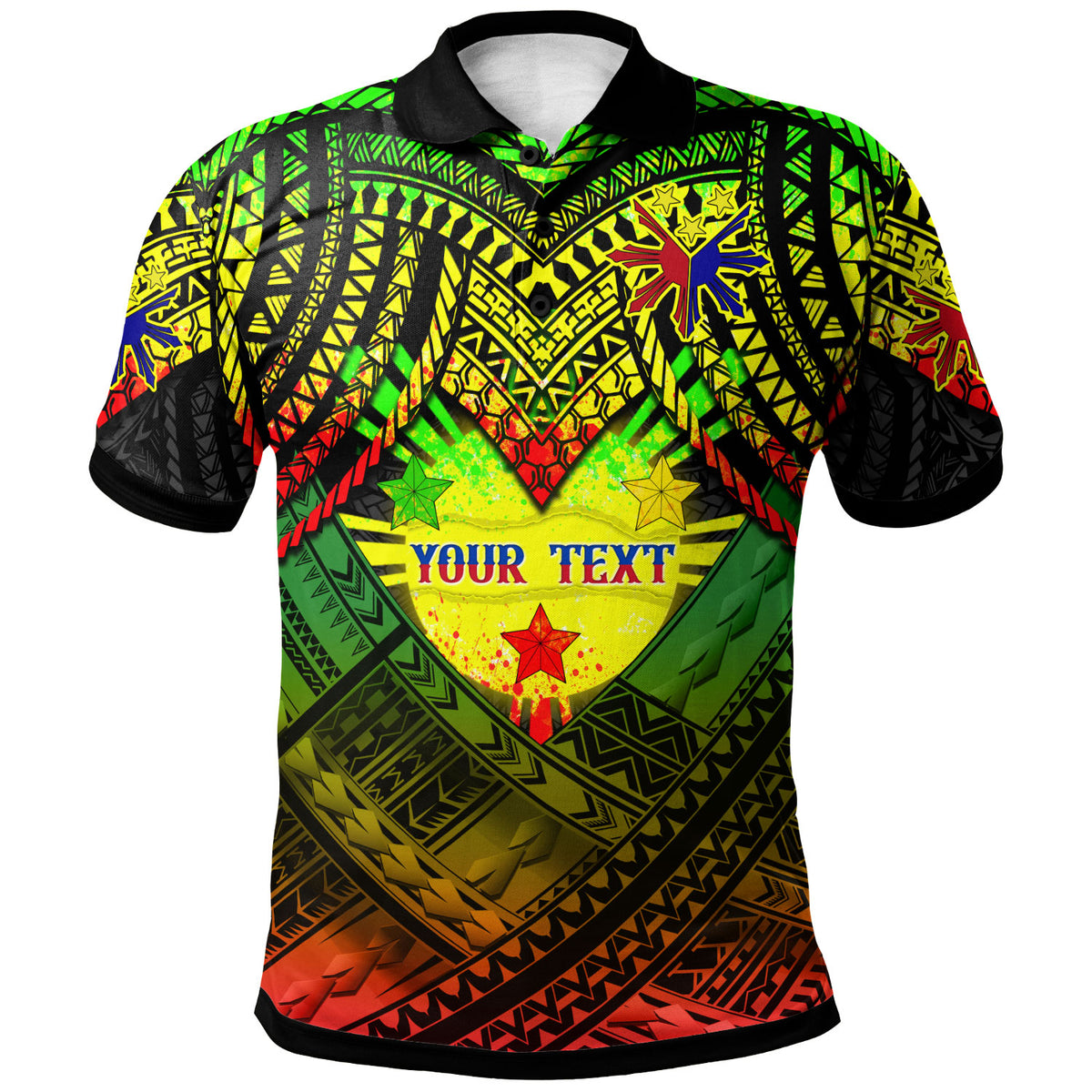 Philippines Polynesian Polo Shirt Custom Hope Begins In Your Home Reggae Style - Polynesian Pride
