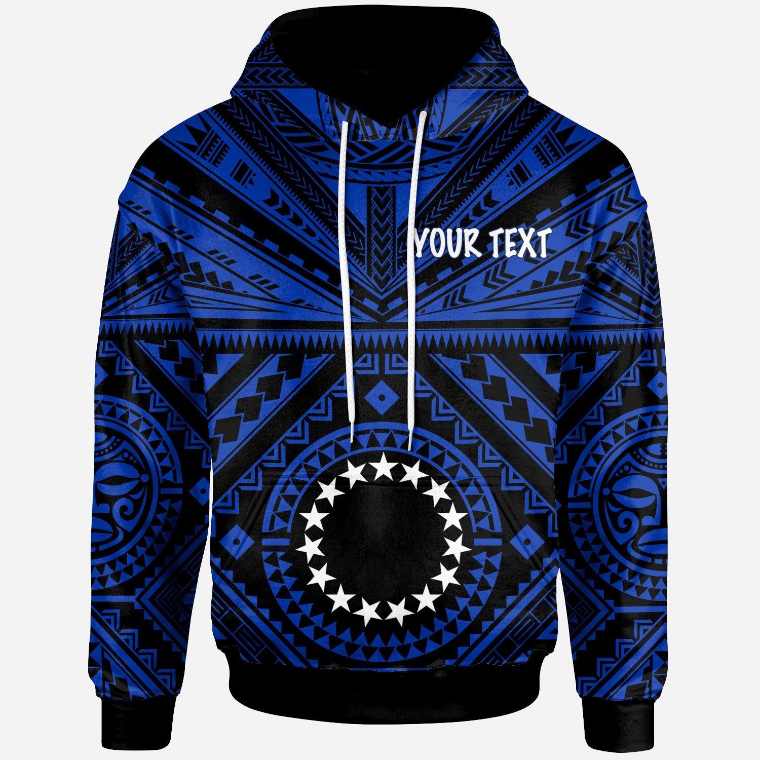 Cook Island Custom Hoodie Seal With Polynesian Tattoo Style (Blue) Unisex Blue - Polynesian Pride