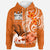 Custom Fiji Custom Zip up Hoodie Fijian Spirit Unisex Orange - Polynesian Pride