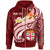 Fiji Custom Zip up Hoodie Fiji Seal Polynesian Patterns Plumeria (Red) Unisex Red - Polynesian Pride