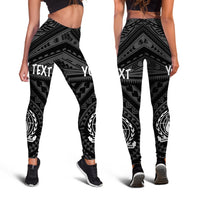 Tahiti Personalised Women's Leggings - Tahiti Seal In Polynesian Tattoo Style (Black) - Polynesian Pride