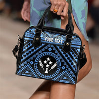 Kosrae Personalised Shoulder Handbag - Kosrae Flag In Polynesian Tattoo Style (Blue) One Size Blue - Polynesian Pride