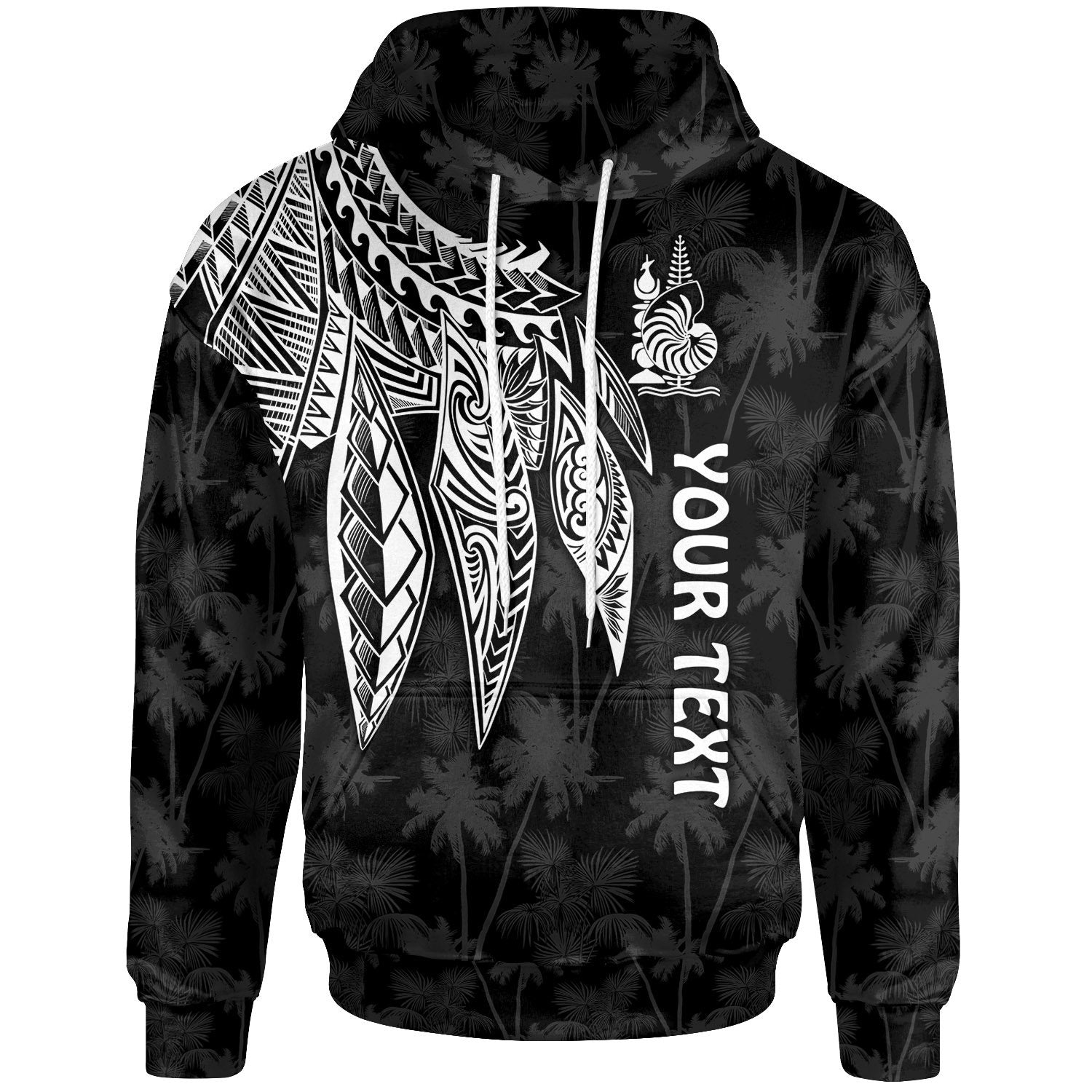 New Caledonia Custom Hoodie Polynesian Wings White Unisex White - Polynesian Pride