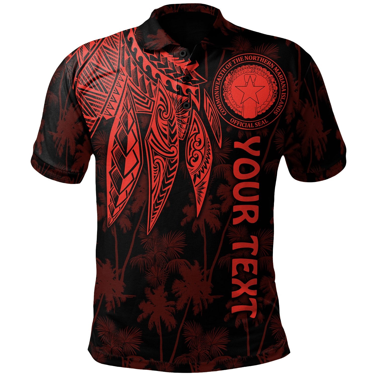 Northern Mariana Islands Polynesian Custom Polo Shirt Polynesian Wings Red Unisex Red - Polynesian Pride