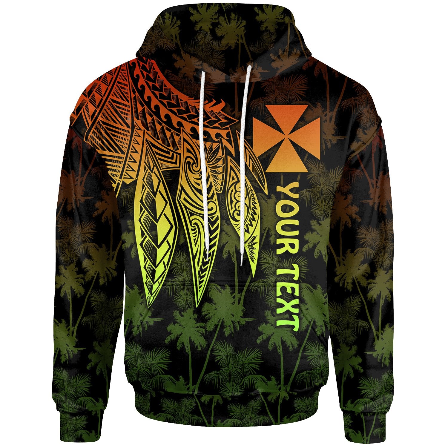 Wallis and Futuna Custom Hoodie Polynesian Wings Reggae Unisex Reggae - Polynesian Pride