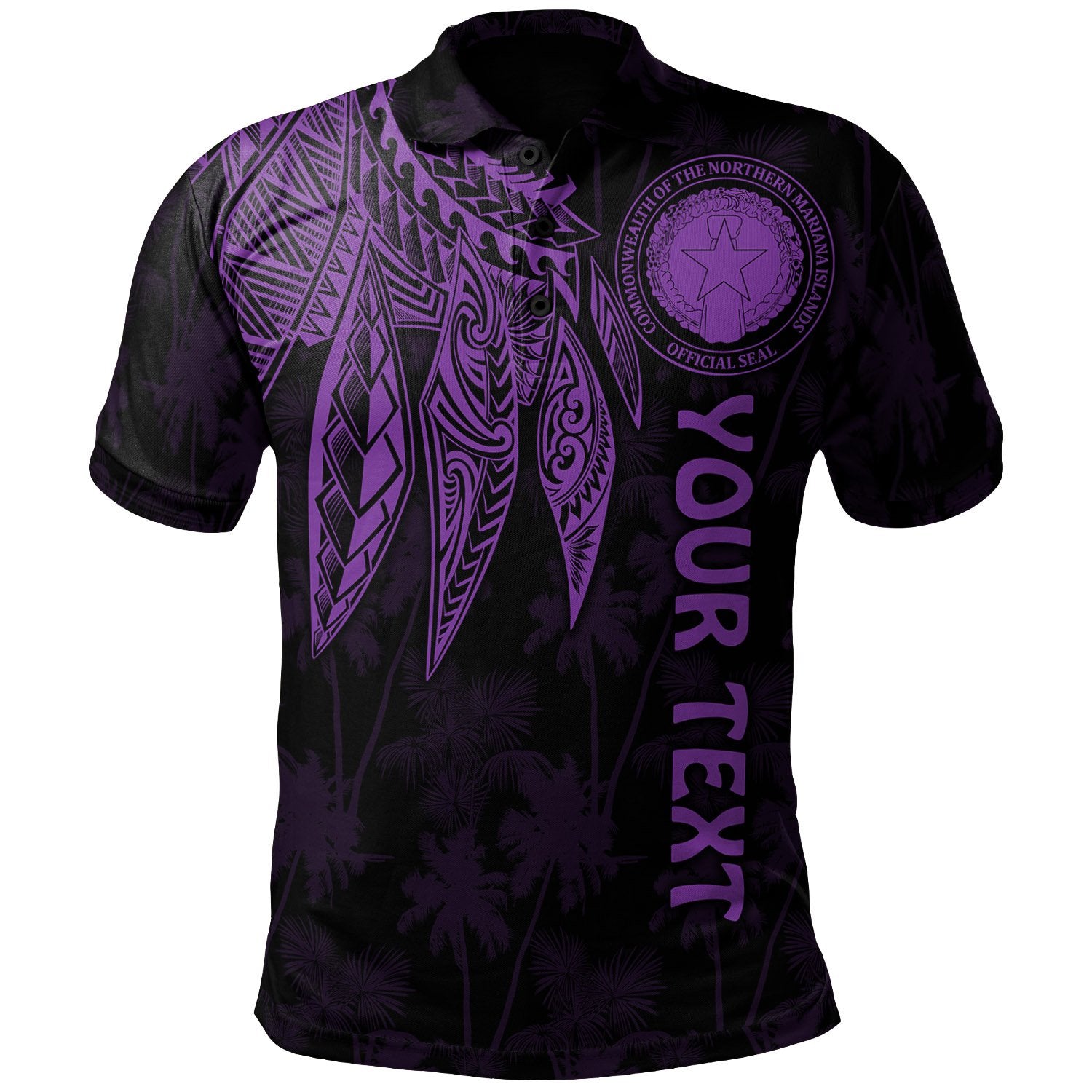 Northern Mariana Islands Polynesian Custom Polo Shirt Polynesian Wings Purple Unisex Purple - Polynesian Pride