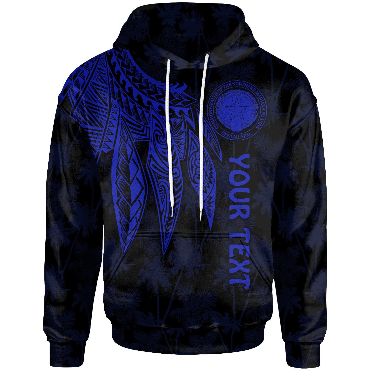 Northern Mariana Islands Polynesian Custom Hoodie Polynesian Wings Blue Unisex Blue - Polynesian Pride