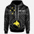 Papua New Guinea Custom Hoodie Flag With Polynesian Patterns (Black) Unisex Black - Polynesian Pride