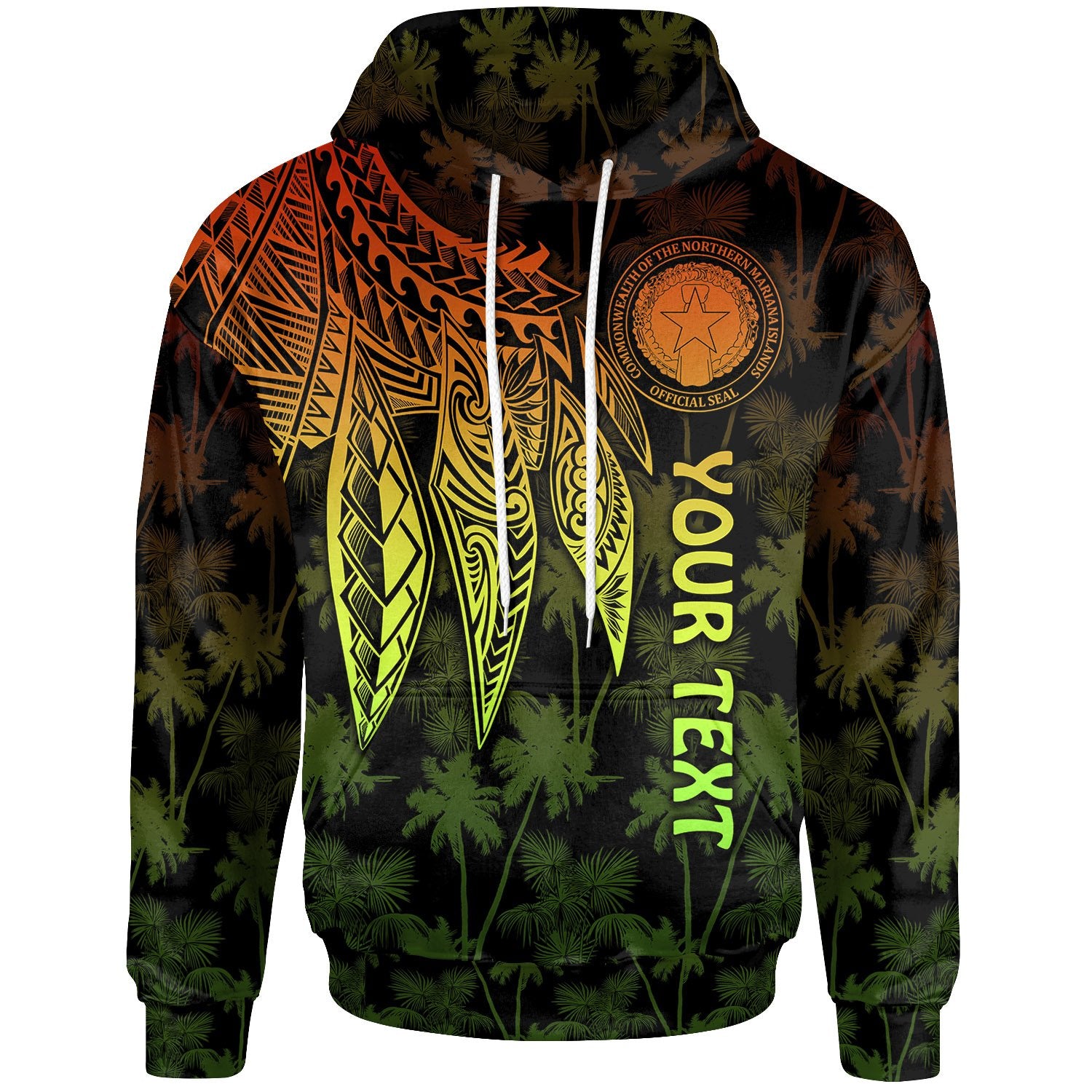 Northern Mariana Islands Polynesian Custom Hoodie Polynesian Wings Reggae Reggae - Polynesian Pride