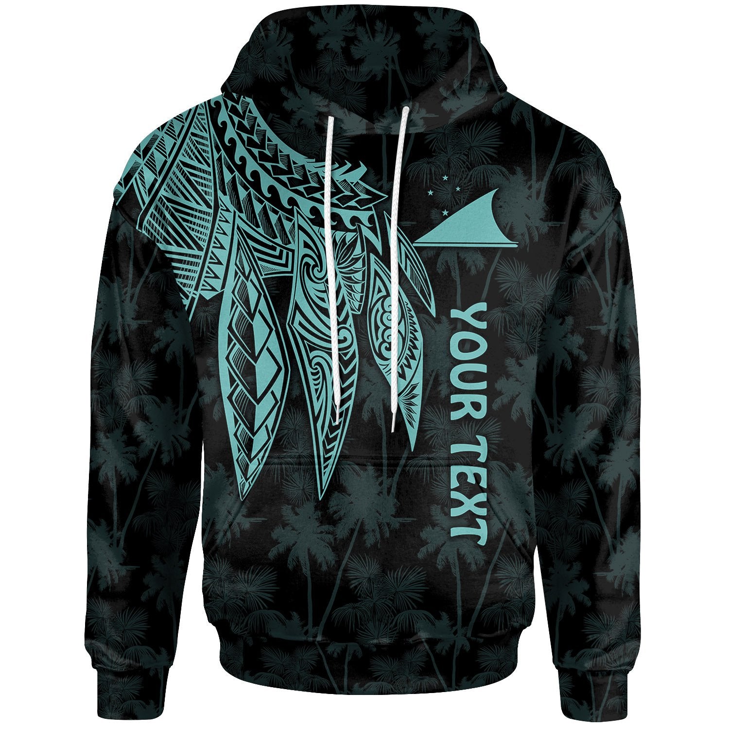 Tokelau Polynesian Custom Hoodie Polynesian Wings (Turquoise) Unisex Turquoise - Polynesian Pride