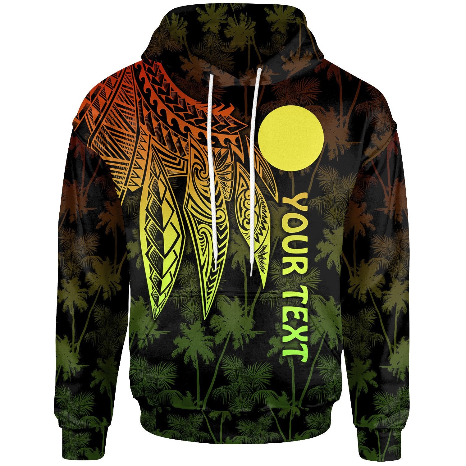 Palau Polynesian Custom Hoodie Polynesian Wings (Reggae) Unisex Reggae - Polynesian Pride