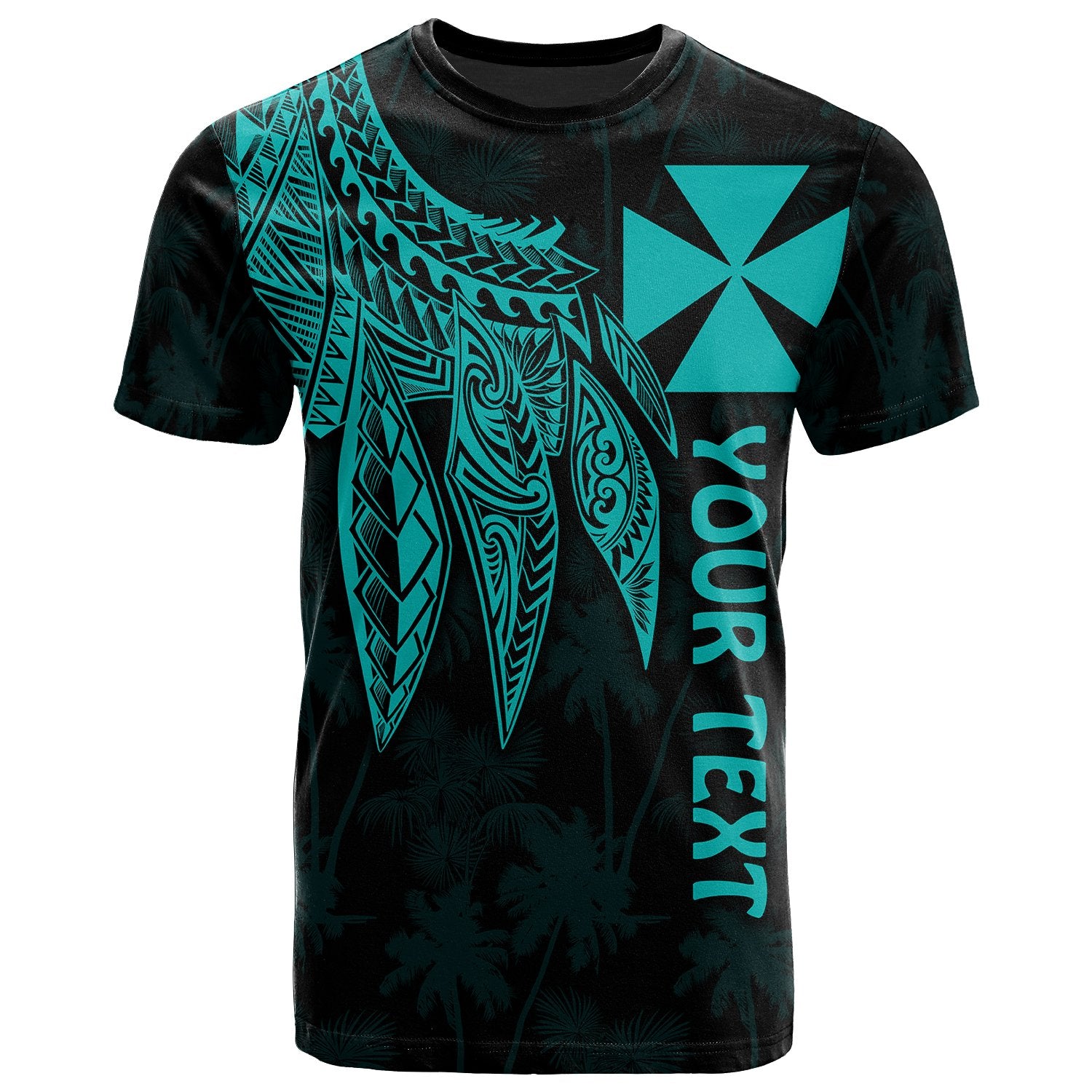 Wallis and Futuna Custom T Shirt Polynesian Wings Turquoise Unisex Turquoise - Polynesian Pride