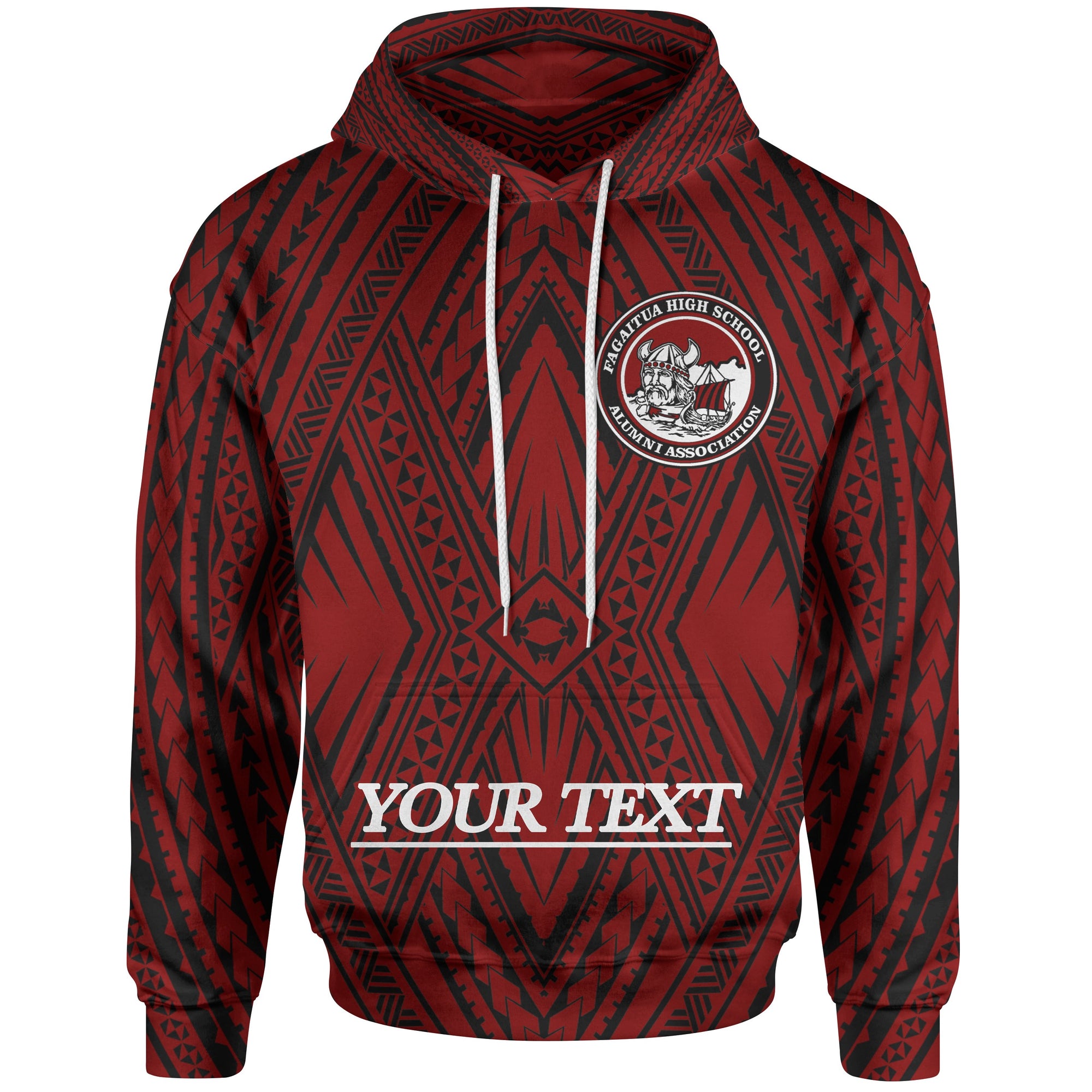 Samoa Hoodie Custom Fagaitua High School Polynesian Patterns Unisex Red - Polynesian Pride