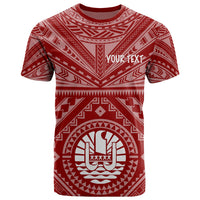 Tahiti Custom T Shirt Tahiti Seal In Polynesian Tattoo Style (Red) Unisex Red - Polynesian Pride