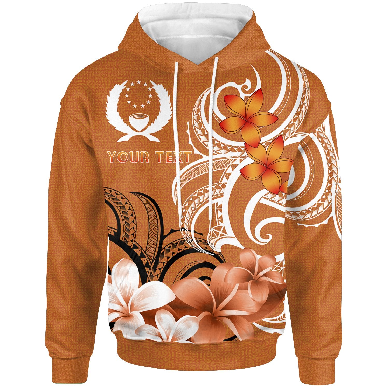 Custom Pohnpei Custom Hoodie Pohnpei Spirit Unisex Orange - Polynesian Pride