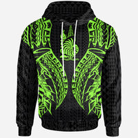 New Caledonia Hoodie Polynesian Lion Head Green Style Unisex Green - Polynesian Pride