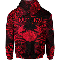 Custom Cancer Zodiac Polynesian Hoodie Unique Style Red LT8 - Polynesian Pride