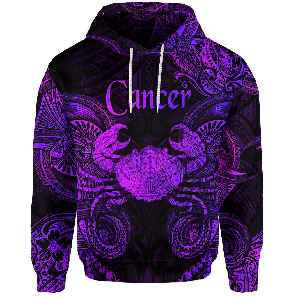 Custom Cancer Zodiac Polynesian Hoodie Unique Style Purple LT8 - Polynesian Pride