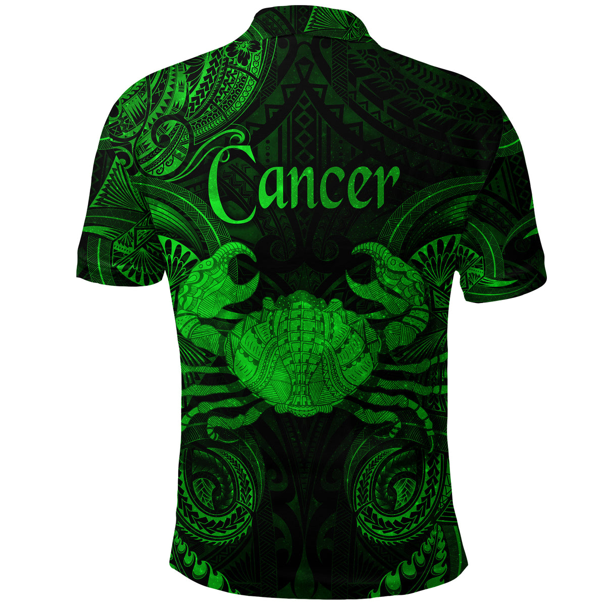 Cancer Zodiac Polynesian Polo Shirt Unique Style Green LT8 - Polynesian Pride