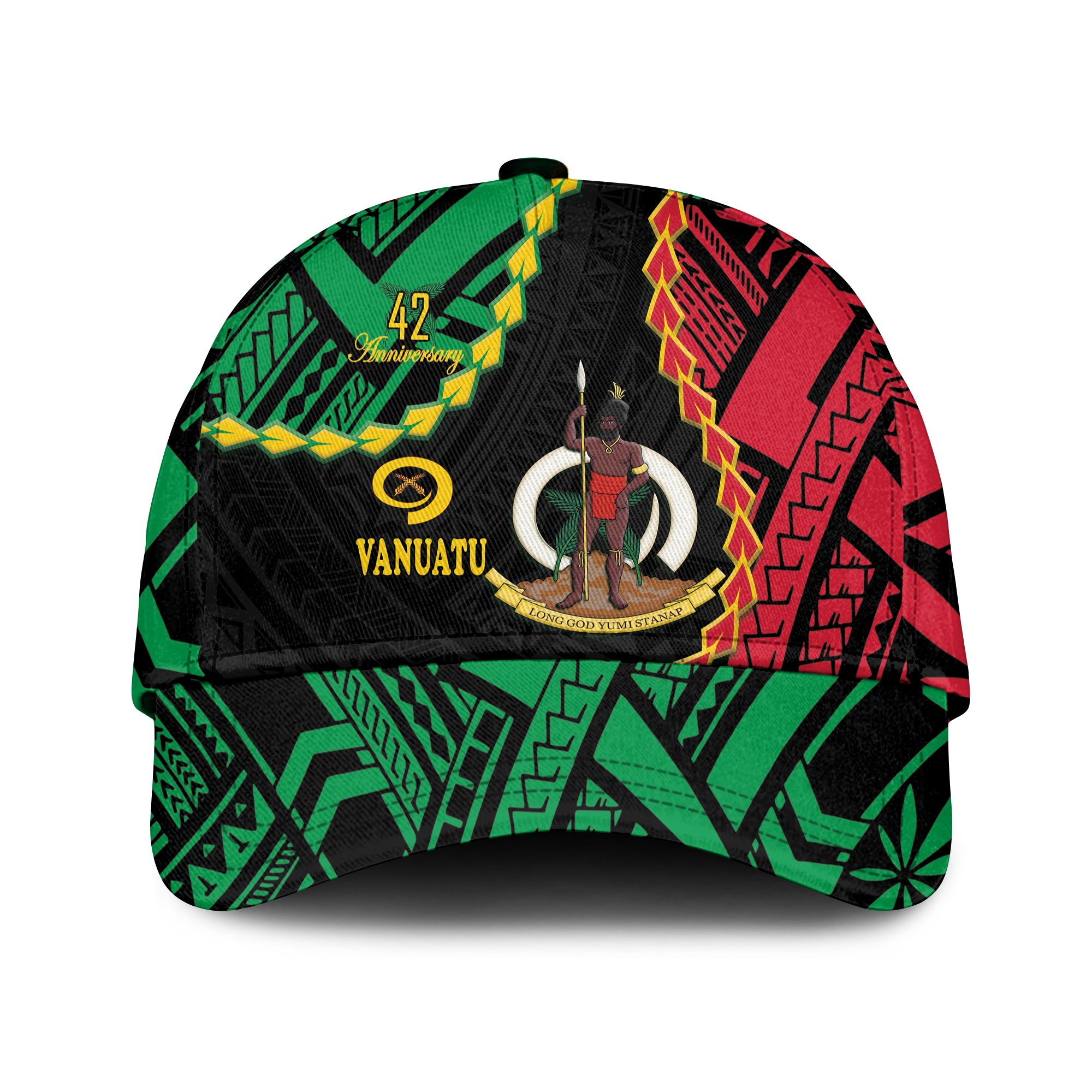 Vanuatu 42nd Anniversary Cap Tugeta Yumi Selebretem Indipendens Dei LT9 Classic Cap Universal Fit Black - Polynesian Pride