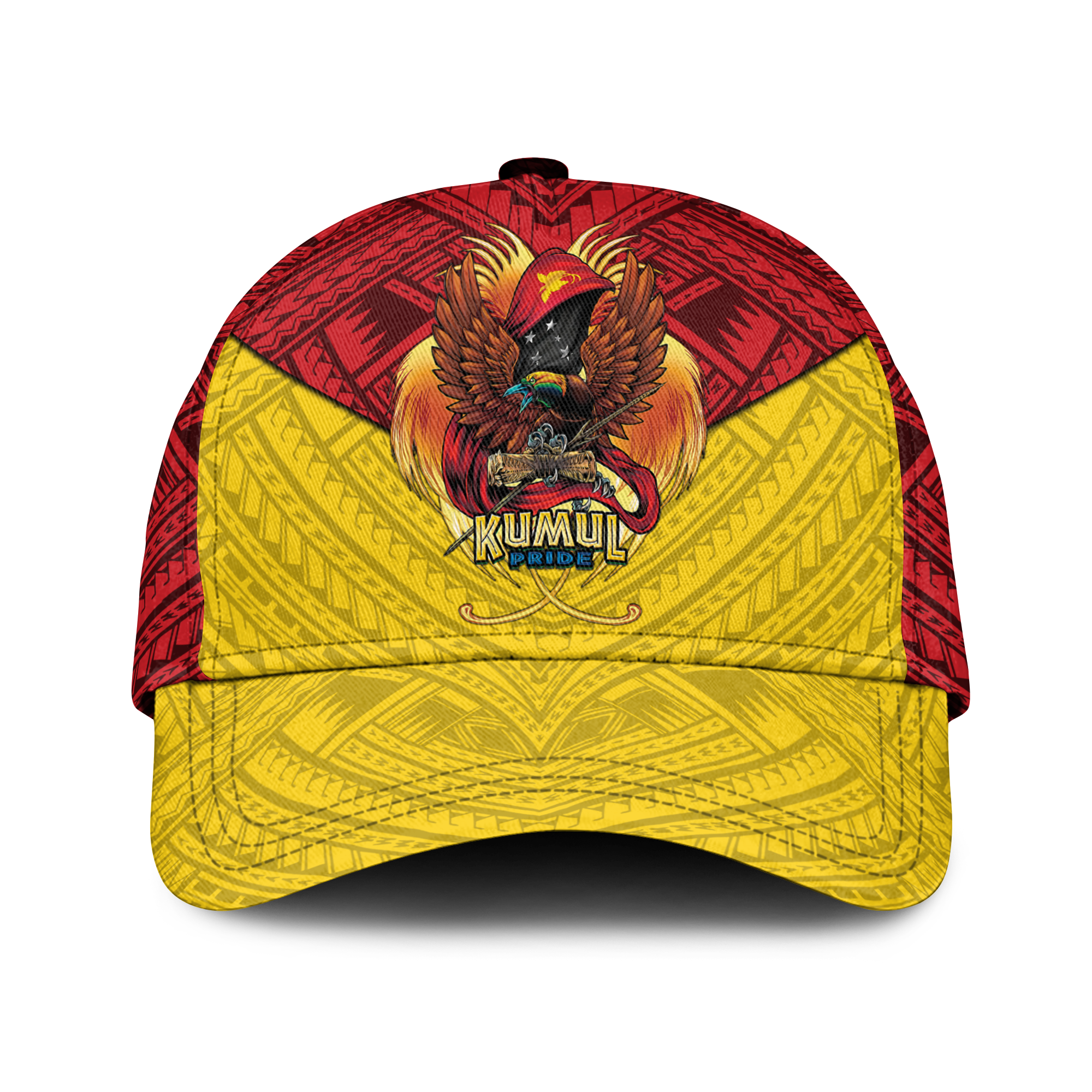 Papua New Guinea Rugby Kumul Pride Cap - LT2 Classic Cap Universal Fit YELLOW - Polynesian Pride