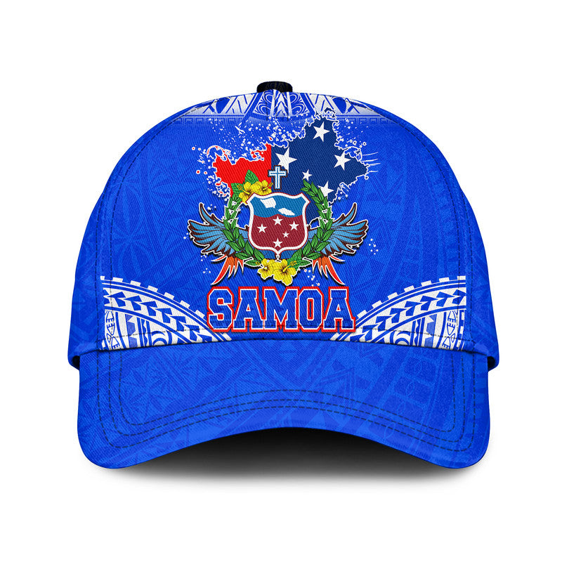 Toa Samoa Polynesian Rugby Classic Cap Samoan Flag Blue Color LT9 Classic Cap Universal Fit Blue - Polynesian Pride