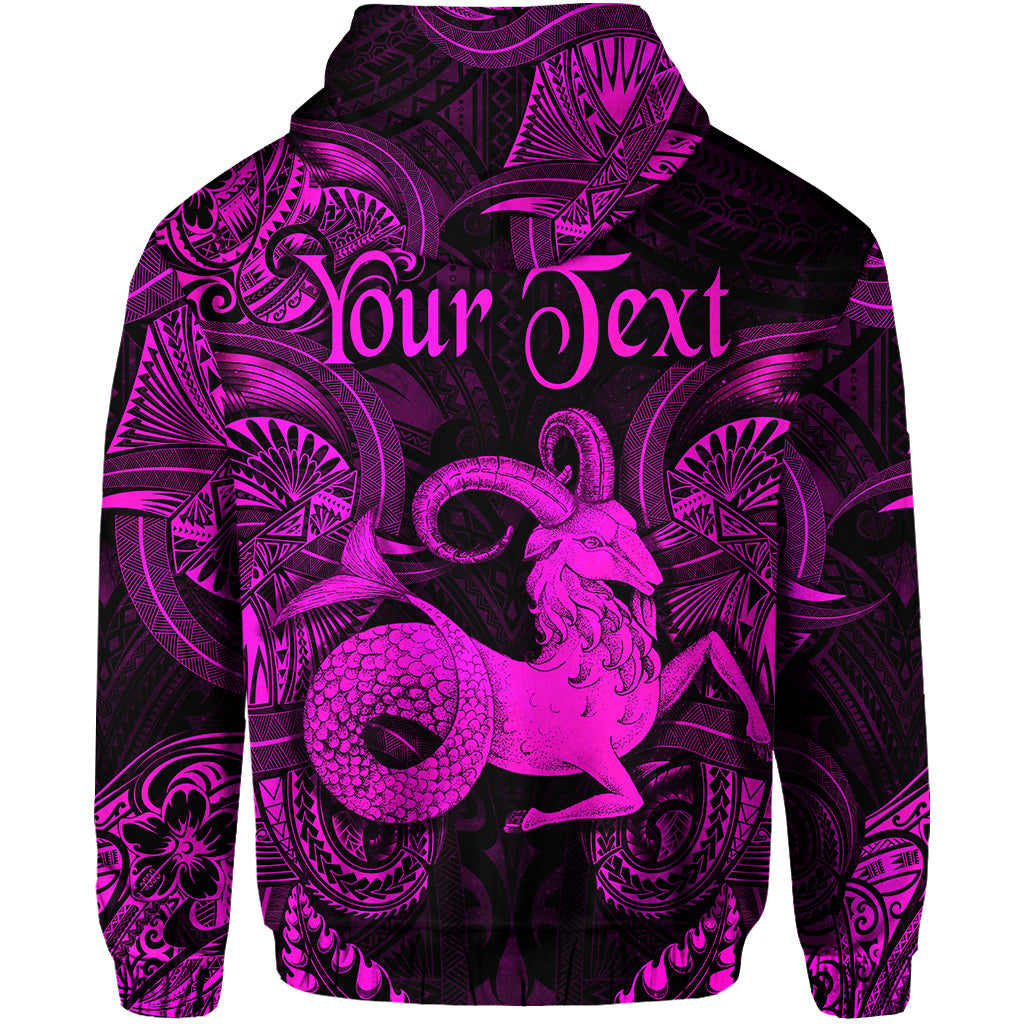Custom Capricorn Zodiac Polynesian Hoodie Unique Style Pink LT8 - Polynesian Pride